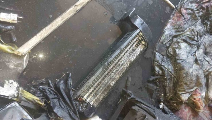 Ağustos sıcağında elektrik sobasından yangın çıktı