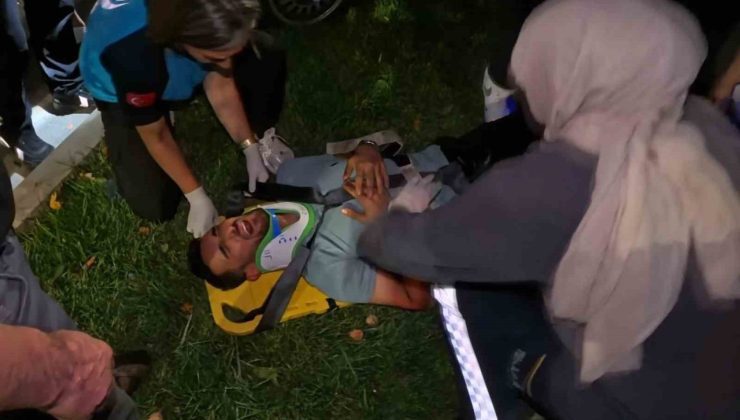 Aksaray’da kontrolden çıkan otomobil refüje çıktı: 1 yaralı