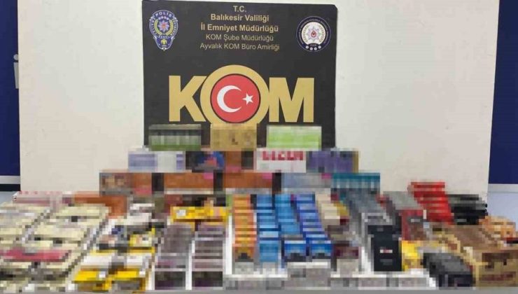 Ayvalık’ta polisten kaçak sigara ve tütün operasyonu