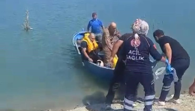 Barajdan su almaya çalışan eğitim uçuşu kalkamayarak düştü