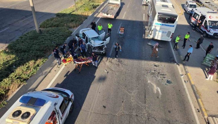 Başkentte otomobil otobüse çarptı: 2 yaralı