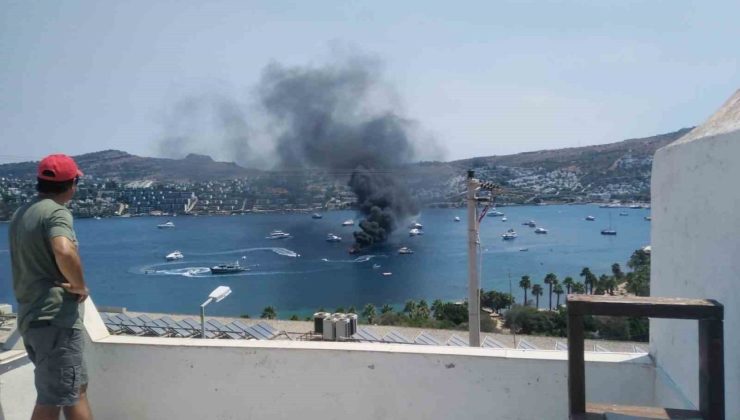 Bodrum’da tekne yangını