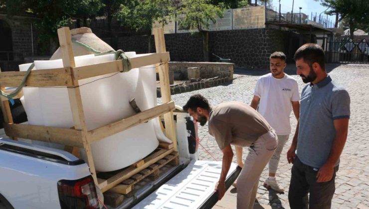 Diyarbakır’da vatandaşın evinde bulundurduğu tarih eser pitos müzeye taşındı