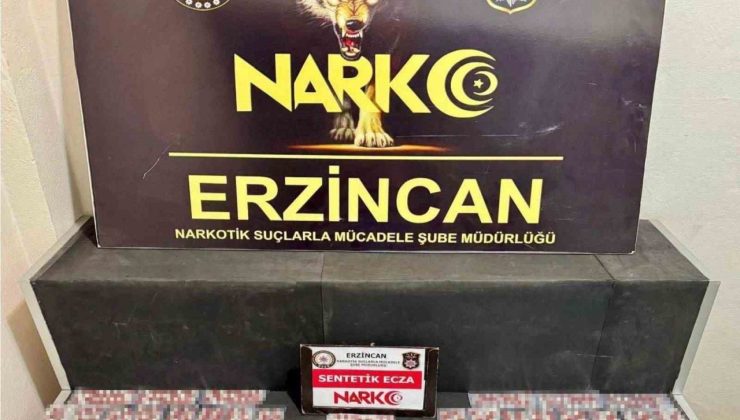 Erzincan’da 643 adet sentetik ecza maddesi ele geçirildi