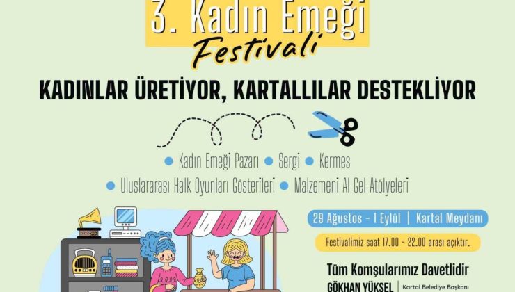 Geleneksel 3. Kadın Emeği Festivali’nde kadınlar üretiyor, Kartallılar destekliyor
