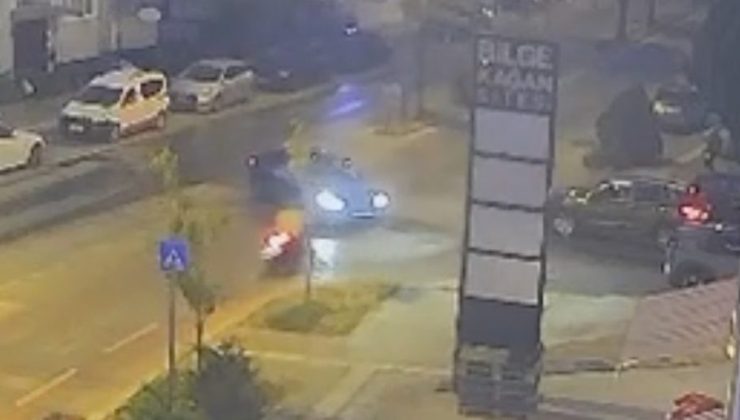 Genç motorcunun kaza anı kameralara böyle yansıdı