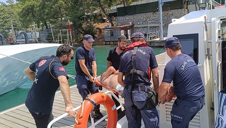 Gezi teknesinde yaralanan vatandaşa tıbbi tahliye