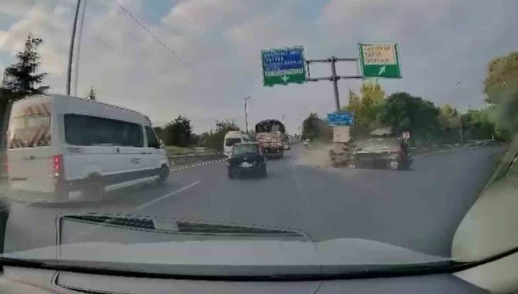 Kamyonla çarpışmaktan kaçınırken demir bariyerlere girdi