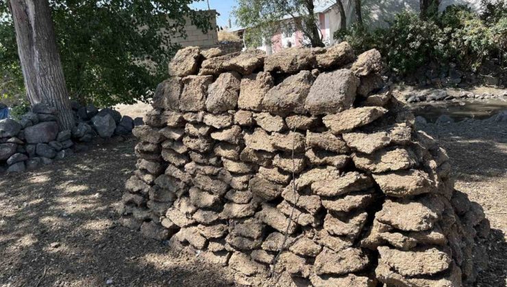 Kars’ta köylülerin kışlık tezek mesaisi başladı