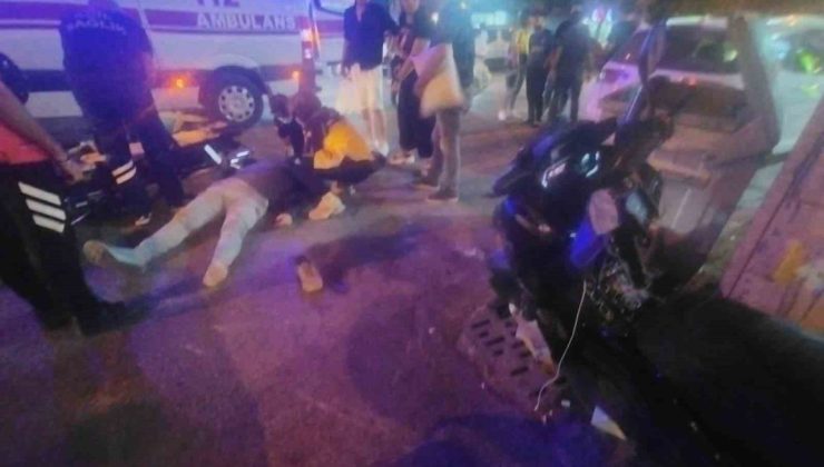 Kent merkezinde korkutan motosiklet kazası