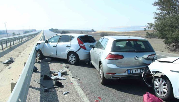 Kırklareli’nde çıkan yangında yoğun duman kazaya sebep oldu: 6 yaralı