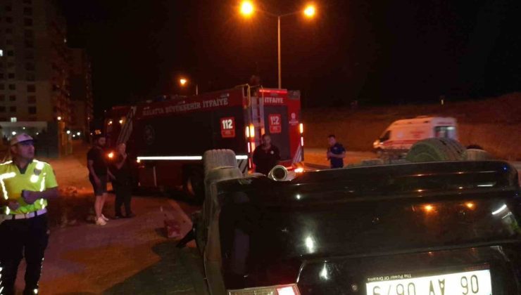 Kontrolden çıkan araç devrilip ters döndü: 1 yaralı
