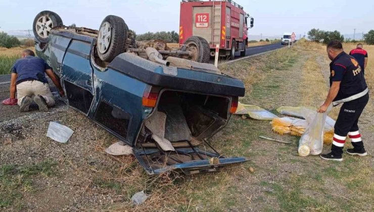Kontrolden çıkan otomobil takla attı: 1 yaralı