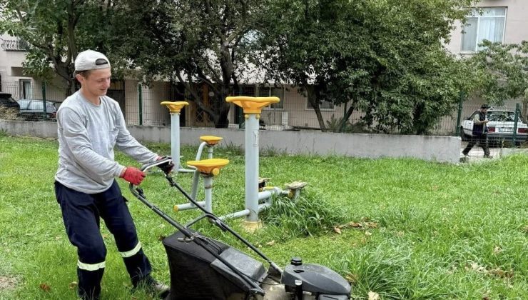 Körfez’de yeşil alanların bakımı yapılıyor