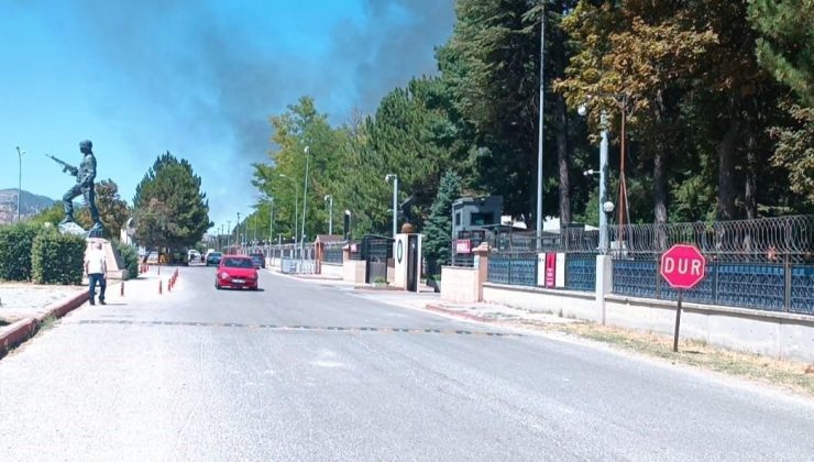 Kütahya Hava Er Eğitim Tugay Komutanlığı’nda çıkan yangın söndürüldü