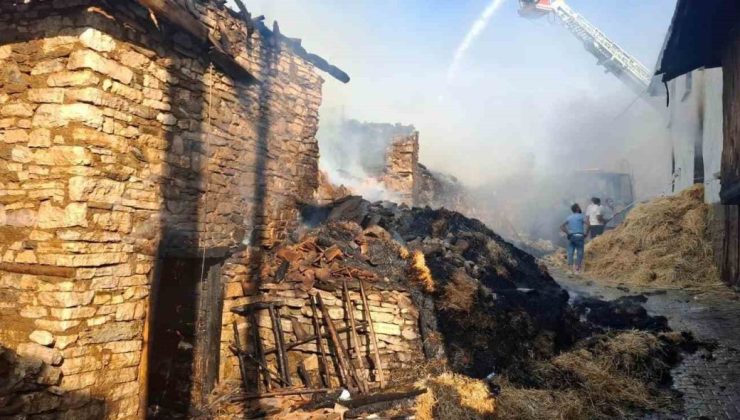 Kütahya’da köyde çıkan yangında 4 ev hasar gördü