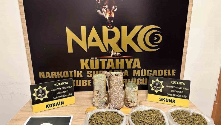 Kütahya’da uyuşturucuyla yakalanan şüpheli tutuklandı