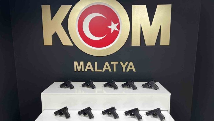 Malatya’da yolcu otobüsünde 10 ruhsatsız tabanca ele geçirildi