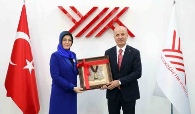 MCBÜ Rektörü Kibar’dan YÖK Başkanı Özvar’a hayırlı olsun ziyareti