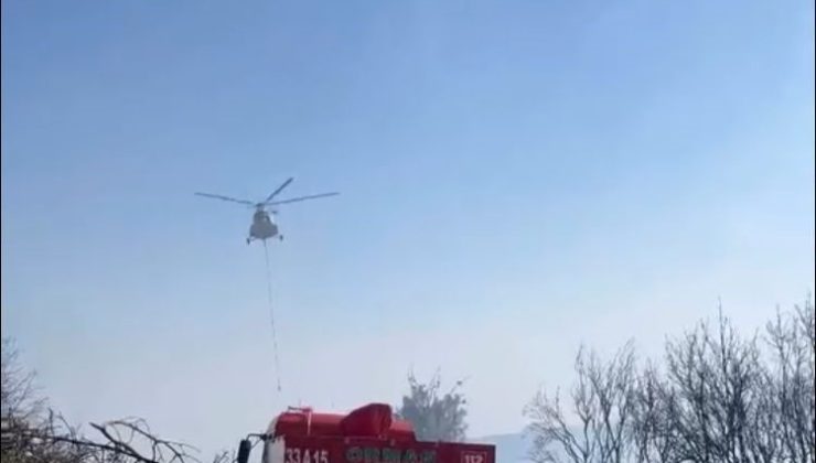 Mersin’de orman yangını havadan ve karadan müdahale ile söndürüldü