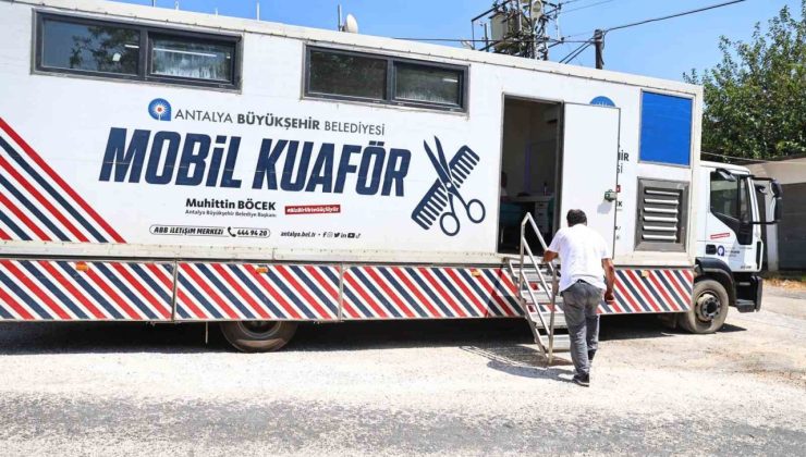 Mobil kuaför tırı Antalya’nın yaylalarında