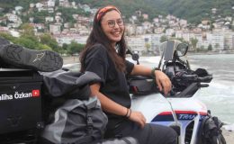 Mühendis kadın, motosikletiyle zorlu yolları kullanarak tek başına Türkiye’yi dolaşıyor