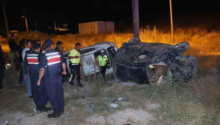 Önündeki araca çarptı, iki araç da takla attı: 2’si ağır 5 yaralı