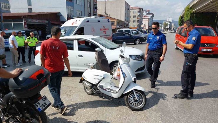 Samsun’da otomobil ile motosiklet çarpıştı: 1 yaralı