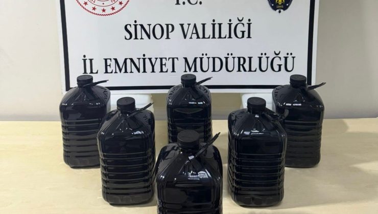 Sinop’ta 30 litre etil alkol ele geçirildi