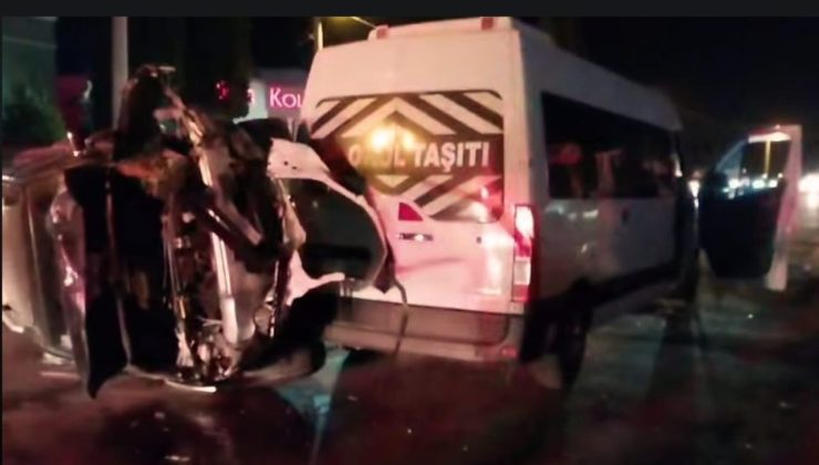 Söke’de servis minibüsü ile otomobil çarpıştı: 3 yaralı