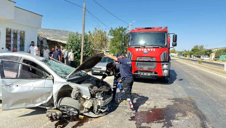 Takla atan otomobilin sürücüsü yaralandı