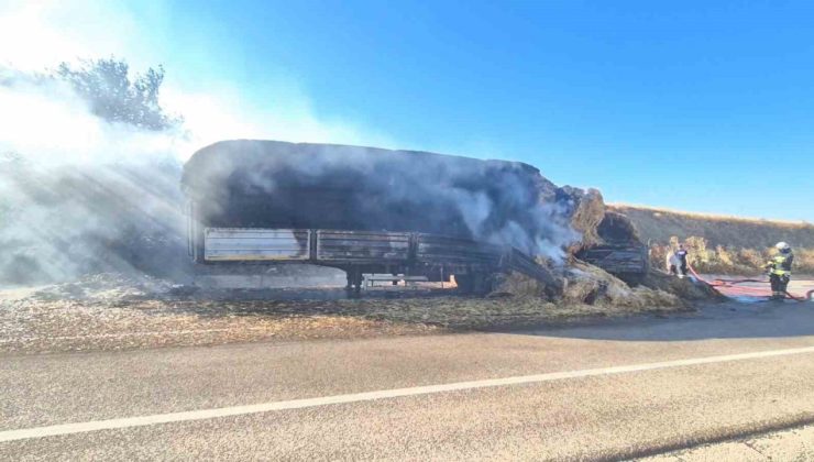 Tekirdağ’da yanan araçtaki alevler önce tarlaya, sonra tıra sıçradı