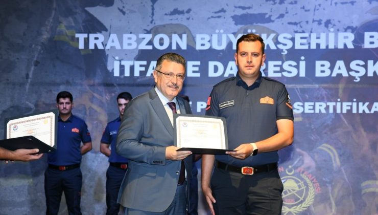 Trabzon’da yeni itfaiyeciler törenle göreve başladı