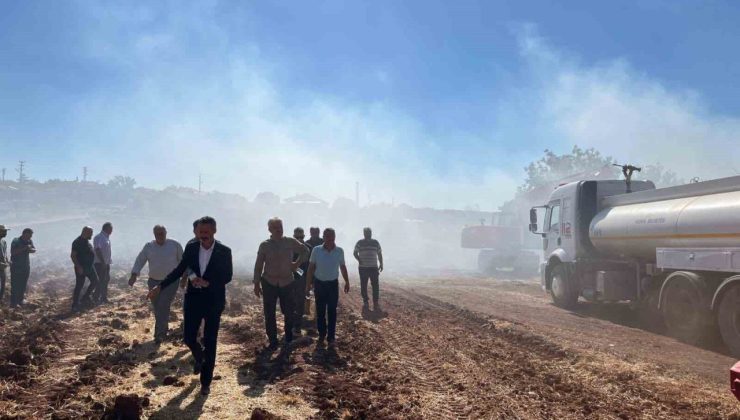 Yerleşim yerlerini tehdit eden yangına, havadan ve karadan müdahale edildi